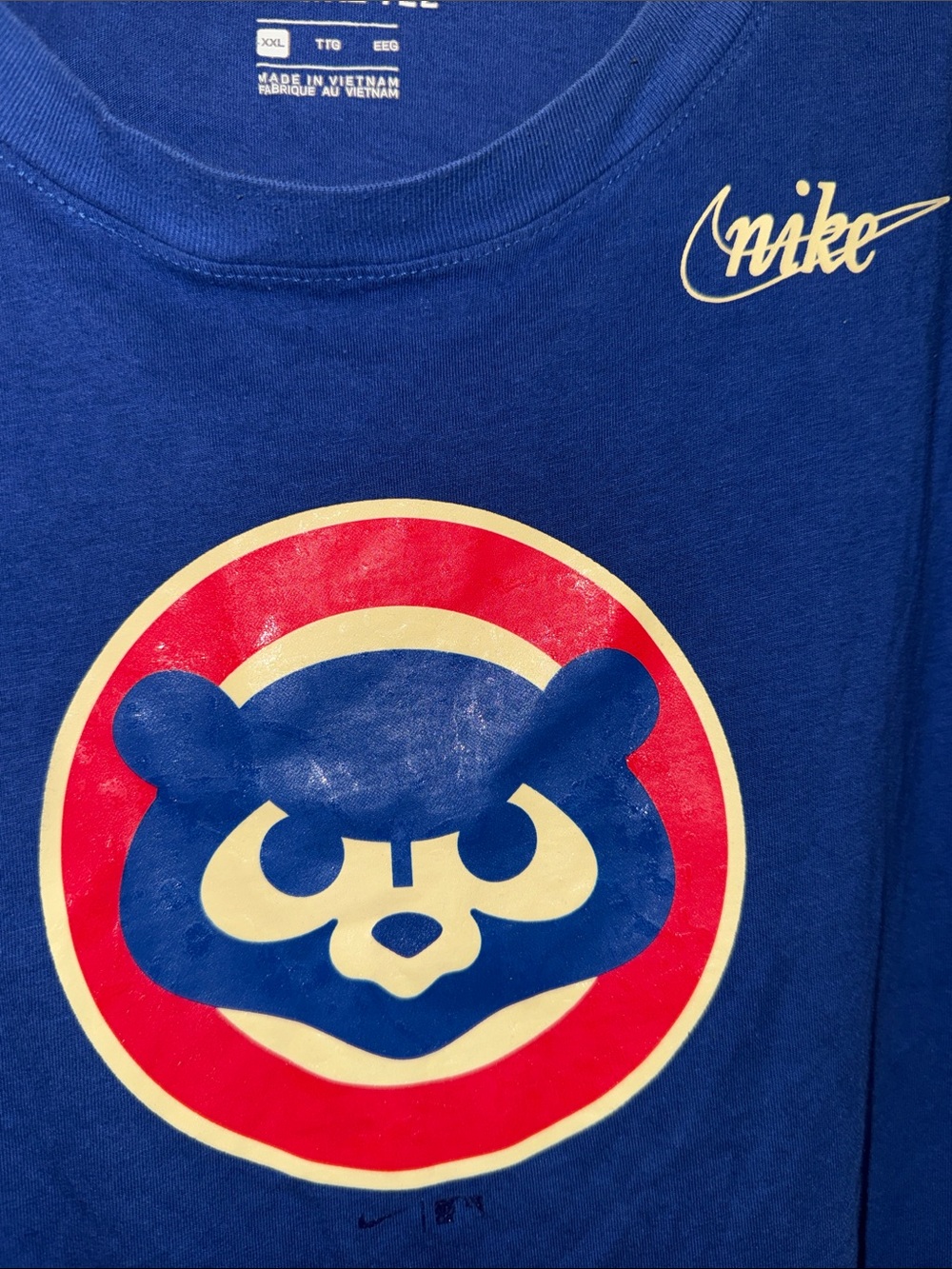 Nike MLB Blue Chicago Cubs Logo Short Sleeve Tee Men’s Size 2XL 🔥 G5 - Picture 2 of 3